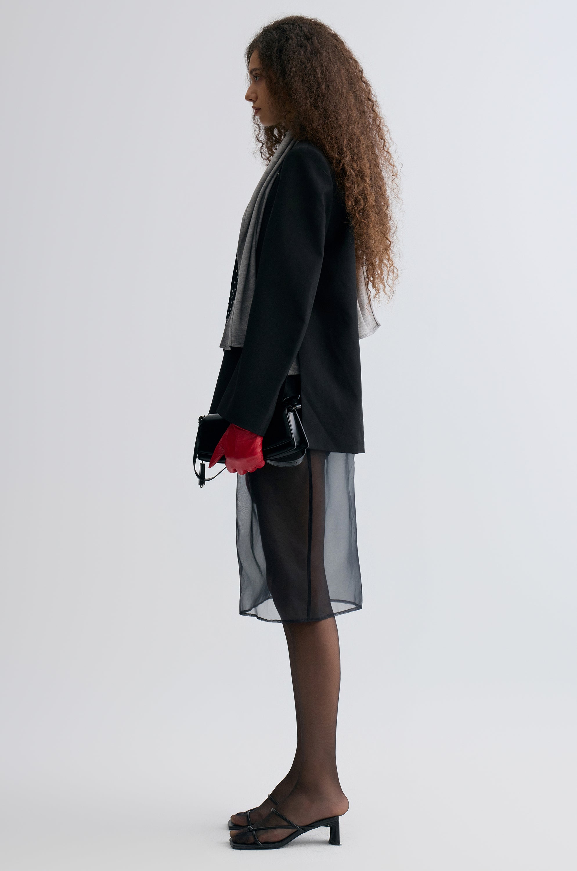 Boxy Single-Breasted Blazer Black