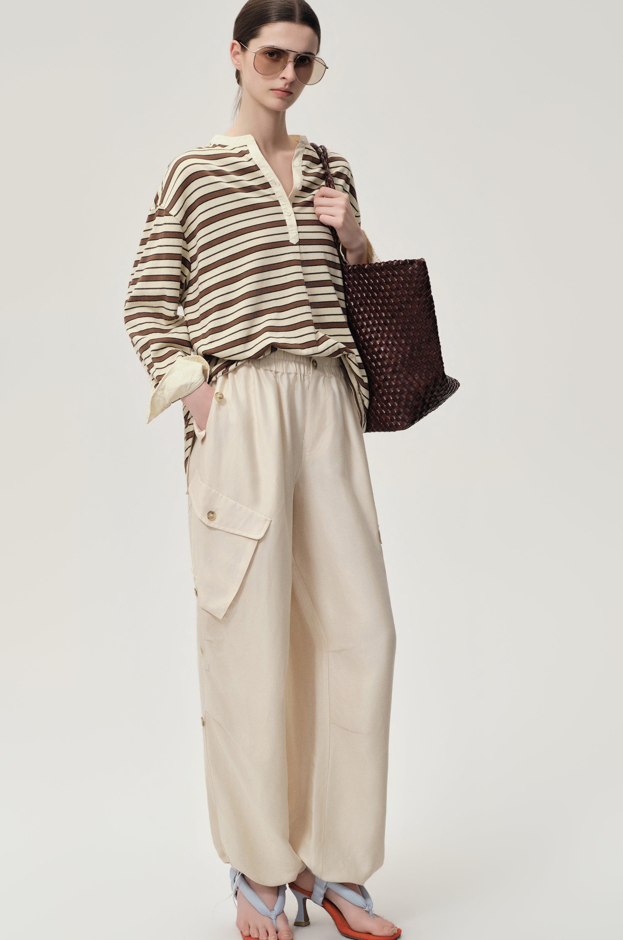 Drift Baggy Cargo Trousers Porcelain