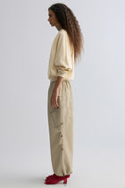 Cotton Panelled Sweater Cream