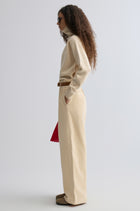 Corduroy Wide-leg Trousers Ivory