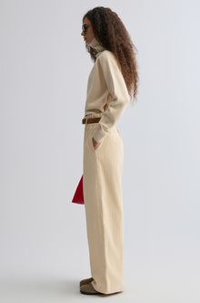 Corduroy Wide-leg Trousers Ivory