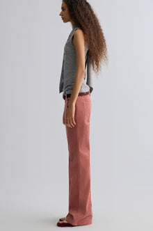 Corduroy Flared Trousers Abobe Rose