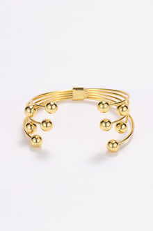 Sphere hinge cuff bracelet Gold