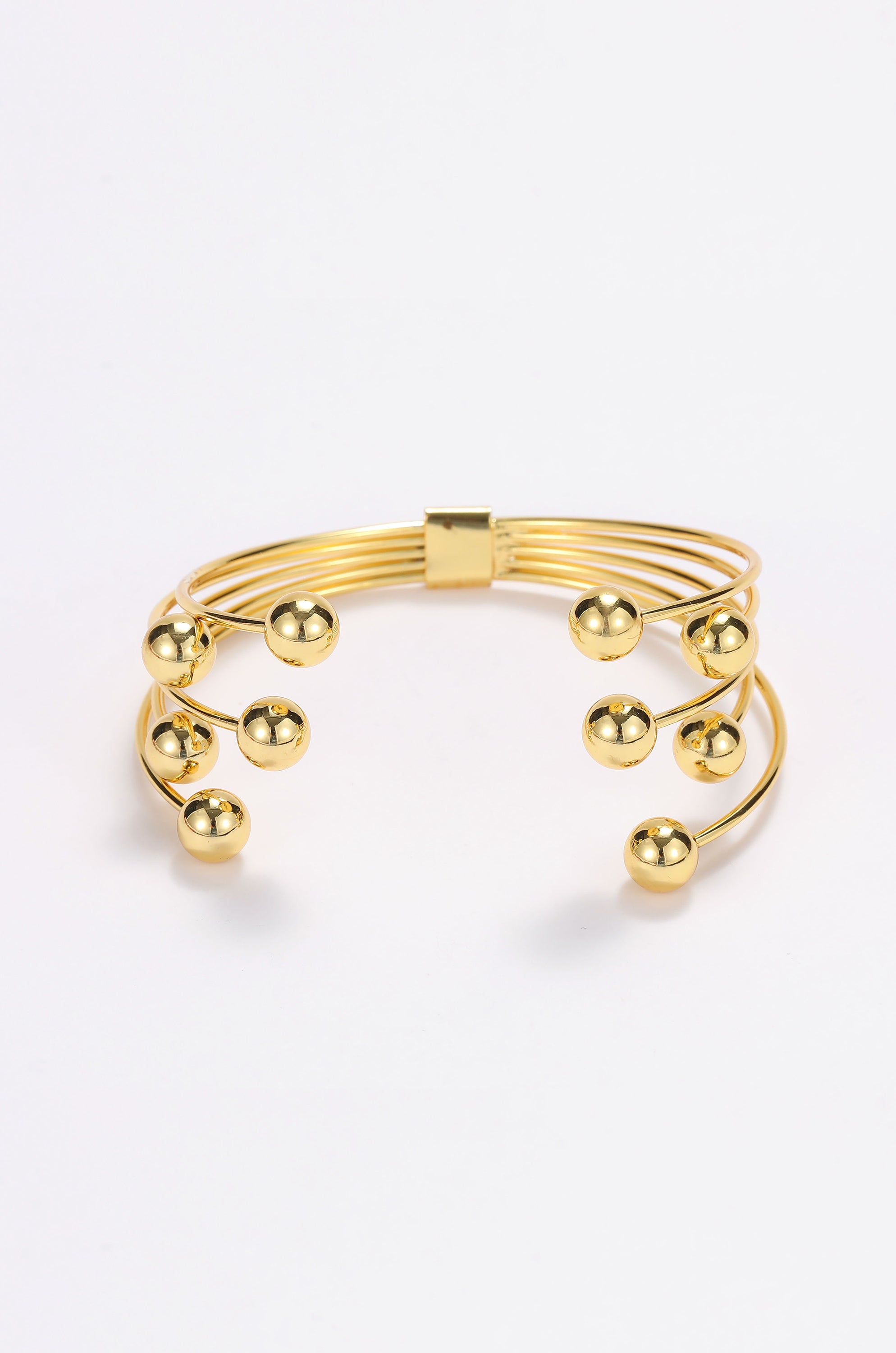 Sphere hinge cuff bracelet Gold