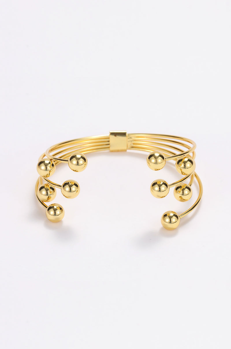 Sphere hinge cuff bracelet