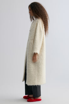 Clara Collarless Coat Cream