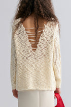 Textured Chunky-knit Sweater Cream