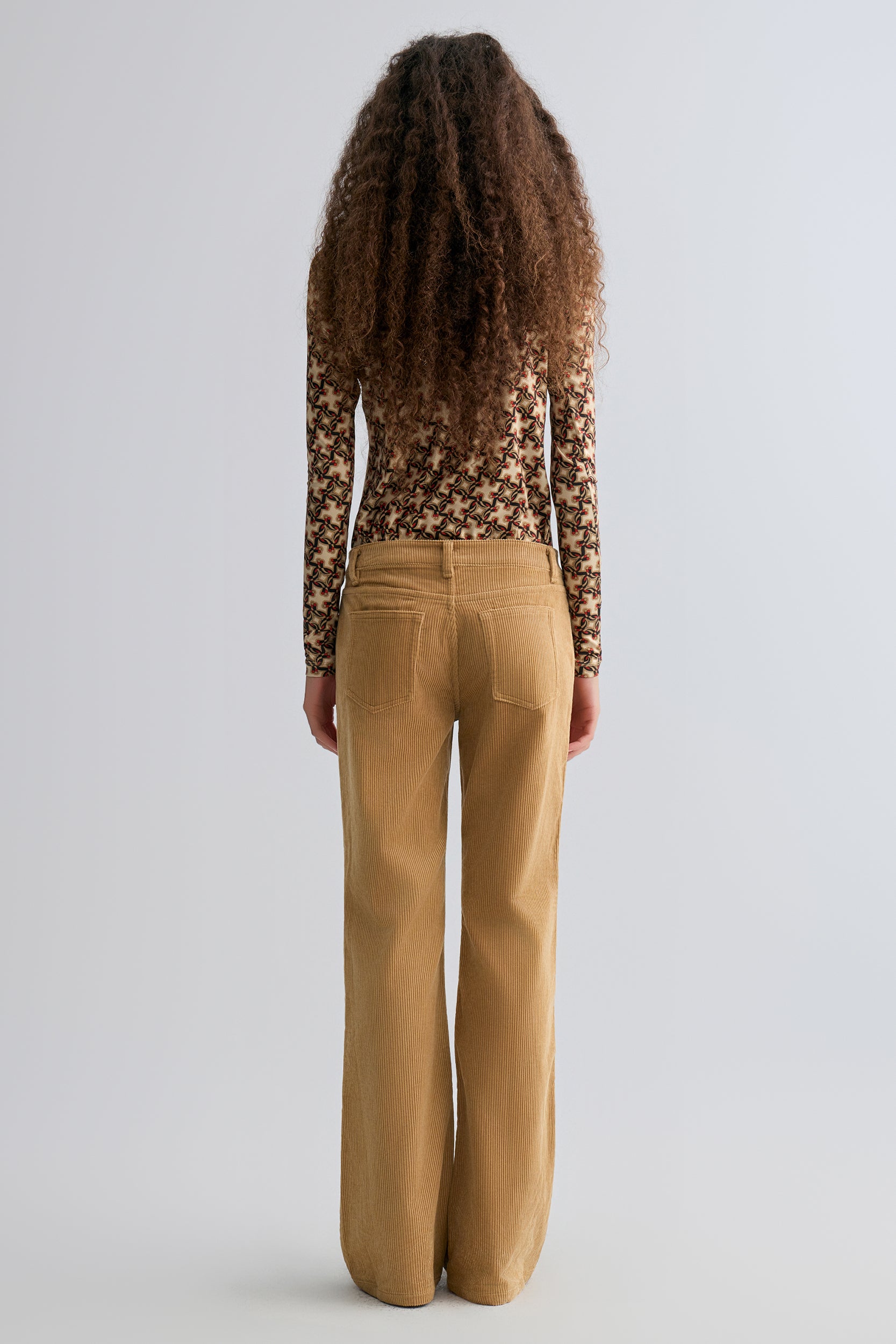 Corduroy Flared Trousers Sand