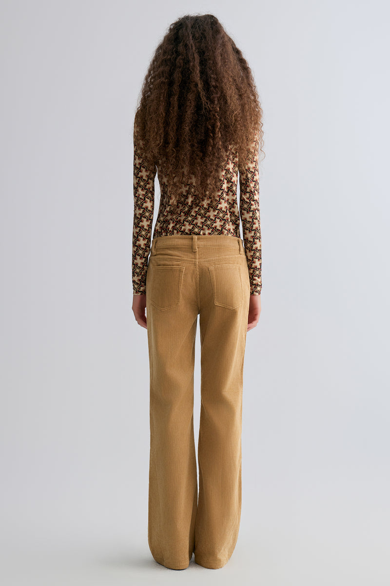 Corduroy Flared Trousers Sand