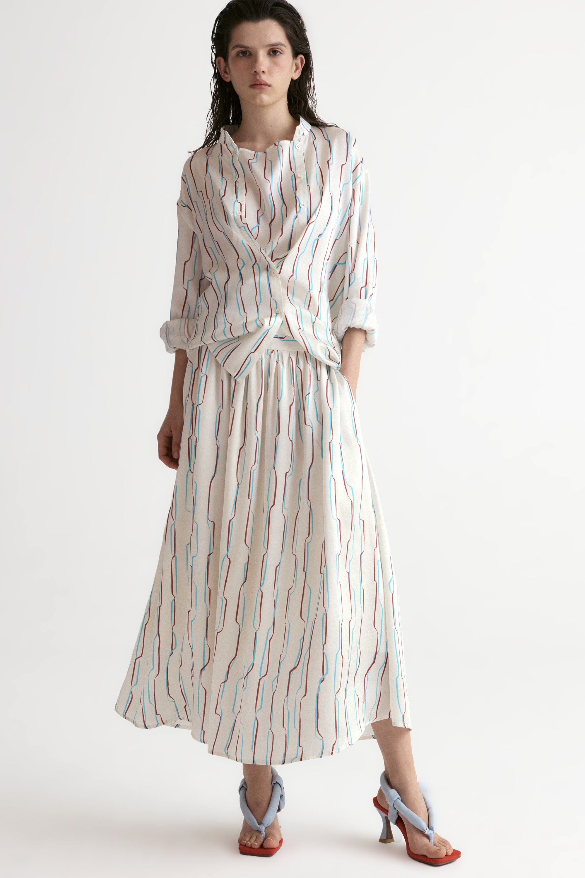 Santorini Twisted Shirt in Viscose Silk
