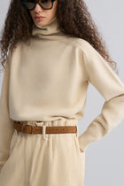 Wool and yak-blend Turtleneck Ivory