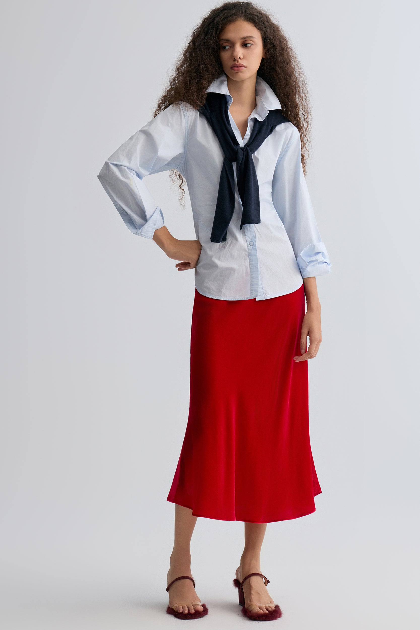 Velvet Mermaid Skirt Crimson