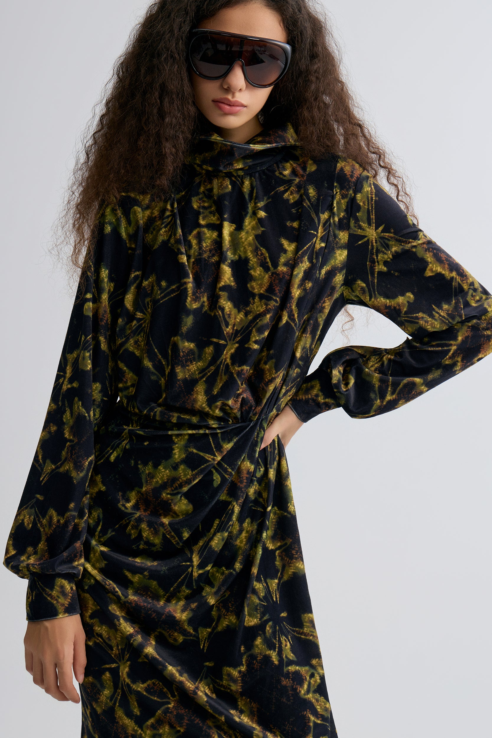 Velvet Printed Dress