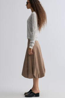 Tulip Checked Ballon-hem Skirt