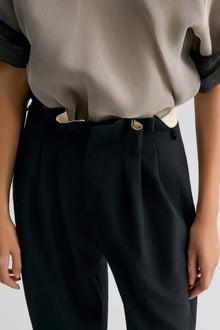 Relaxed Gabardine Trousers Black