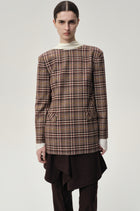 Reversible Check Blazer Espresso