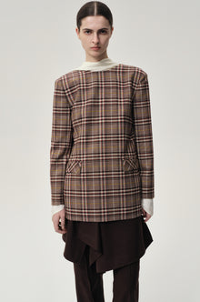 Reversible Check Blazer Espresso