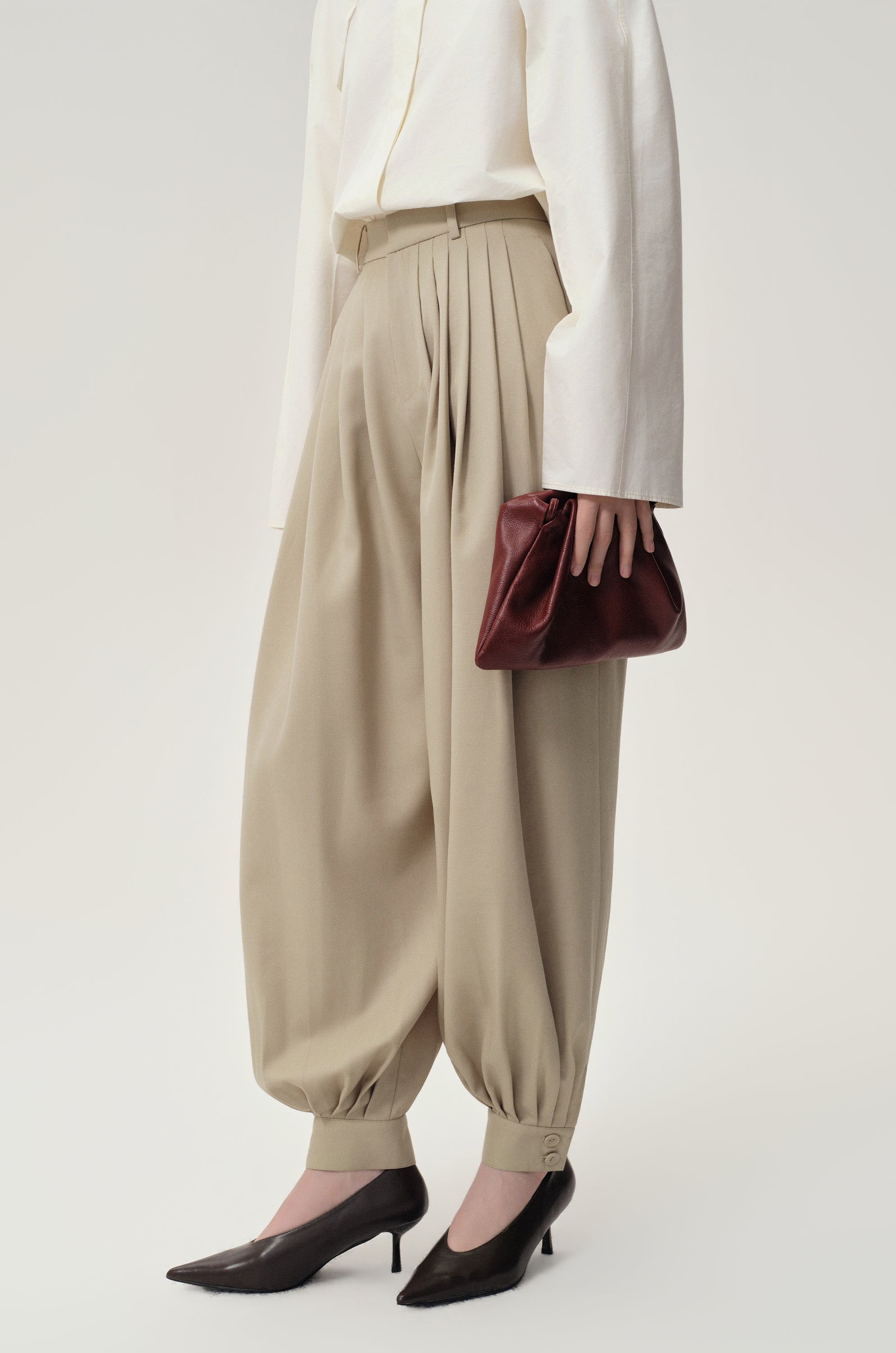 Balloon Pleat Trousers Fossil