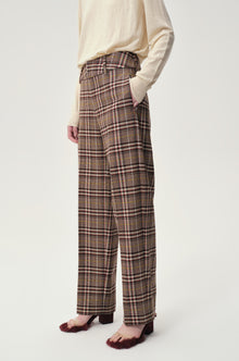 Check Wool Trousers Espresso
