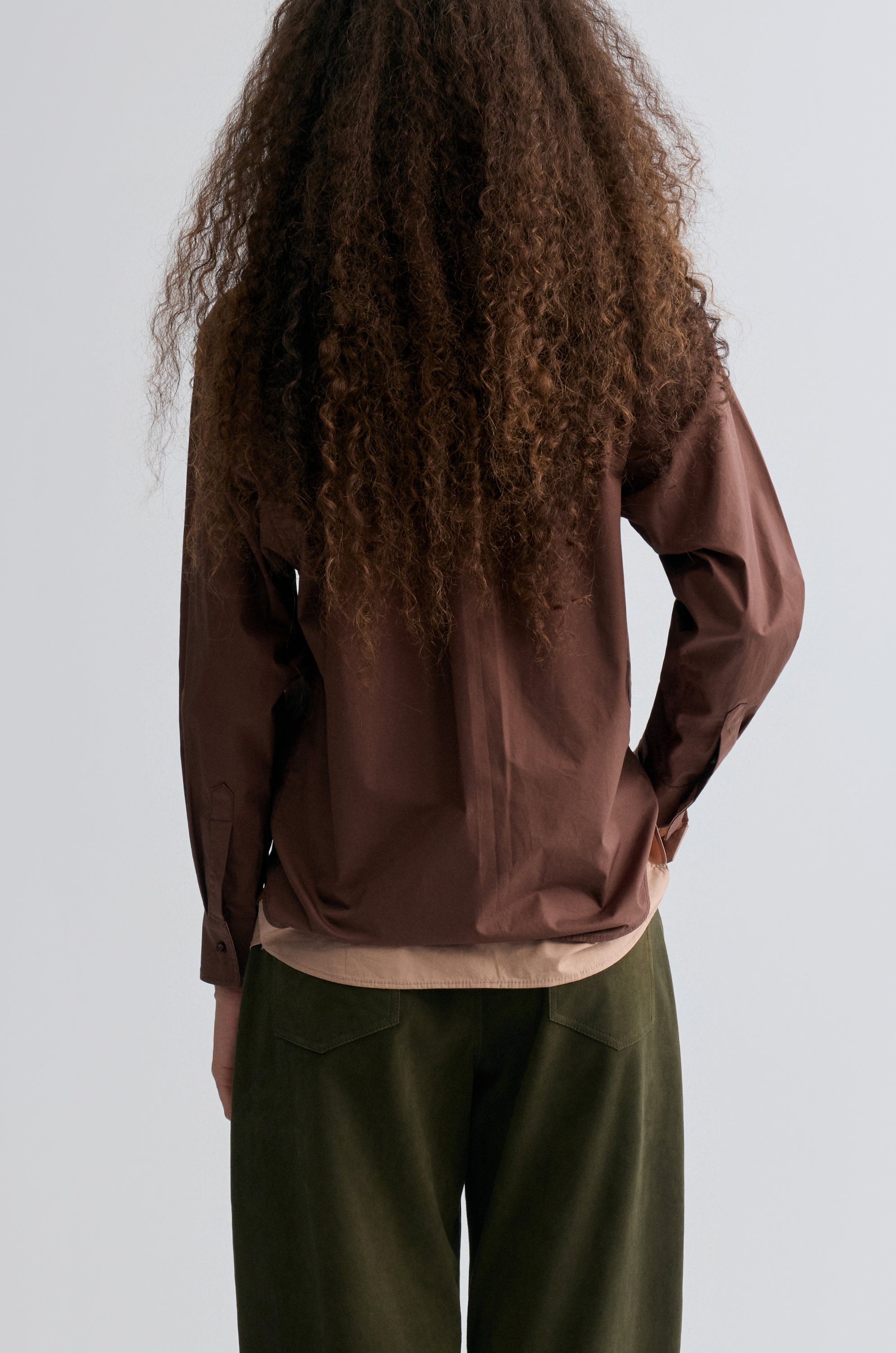 Relaxed Double-layer Shirt Rum