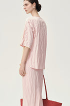 Crinkled Gauze Top Peach