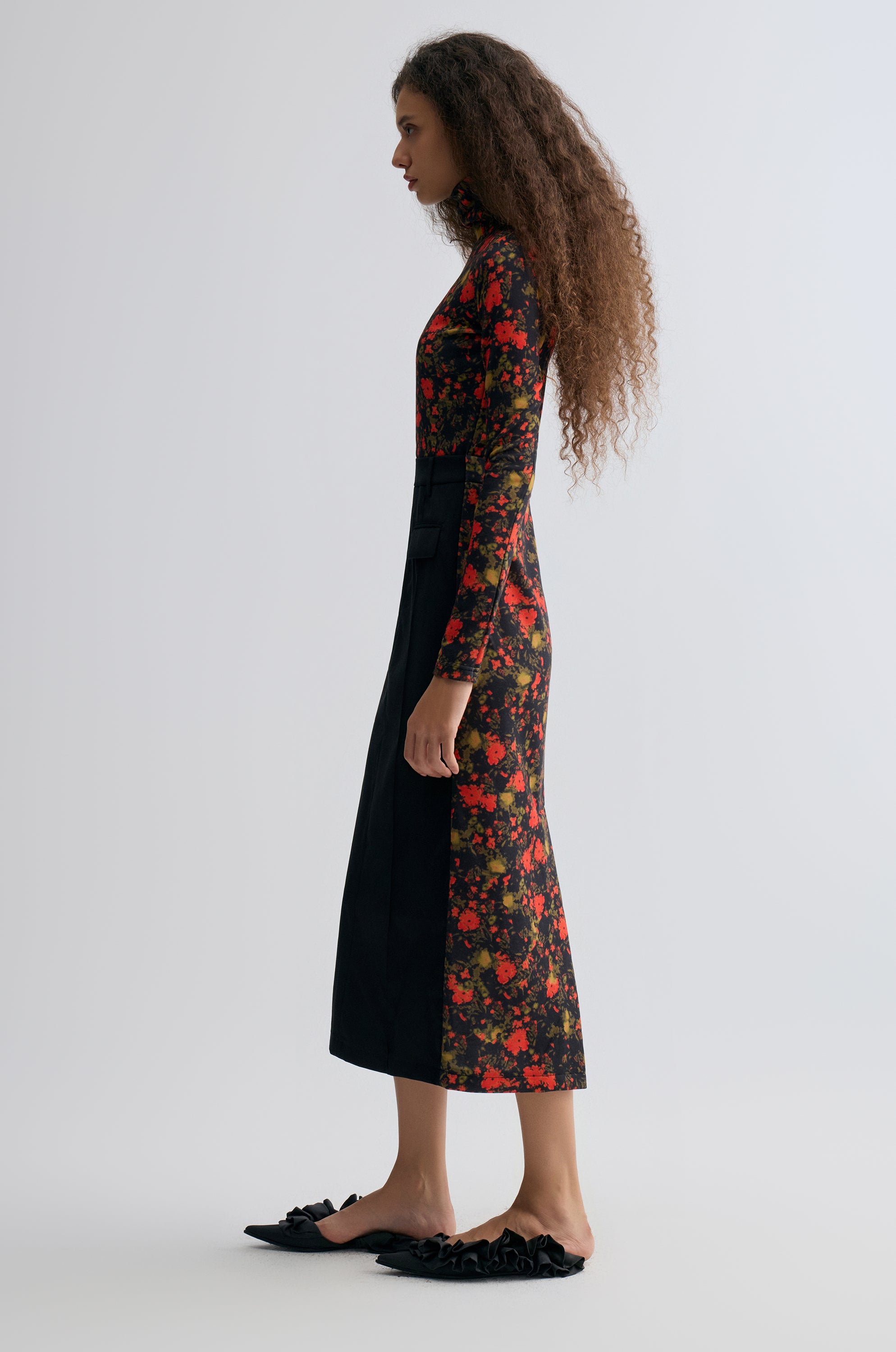 Deconstructed Printed Wool Dress