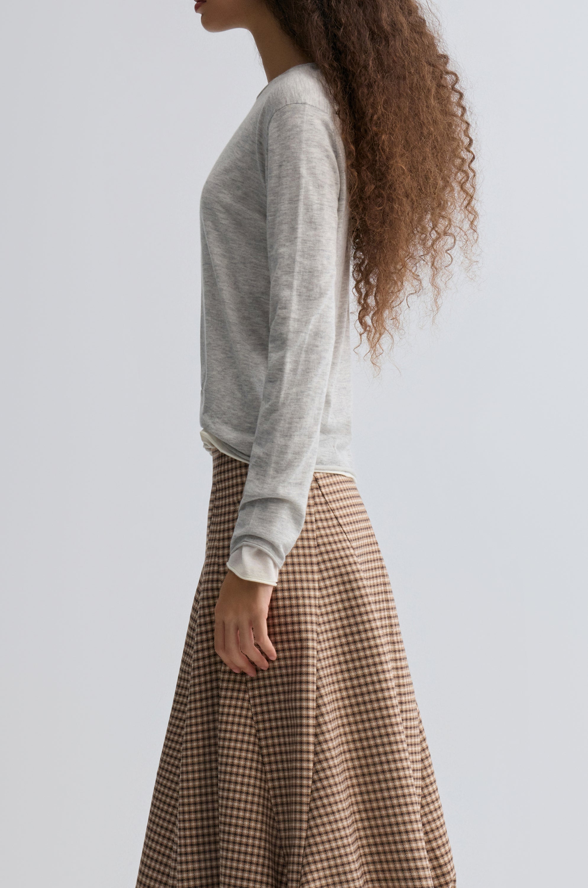 Cloudlike Knit Soft Crewneck Grey Melange