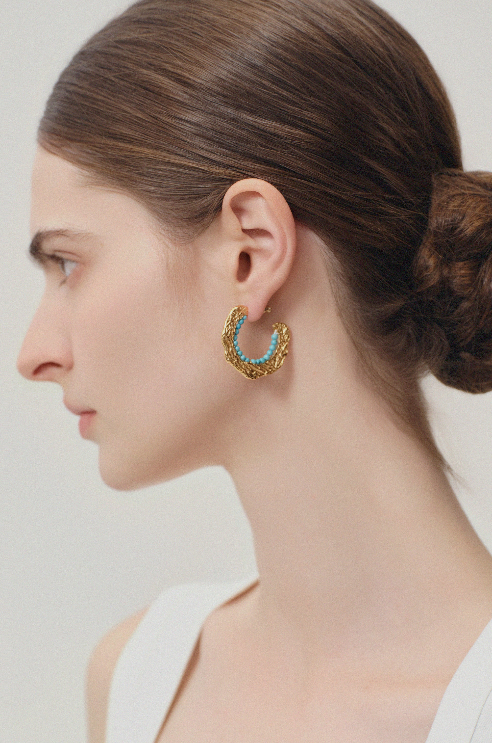 Azul 14-karat gold turquoise earrings