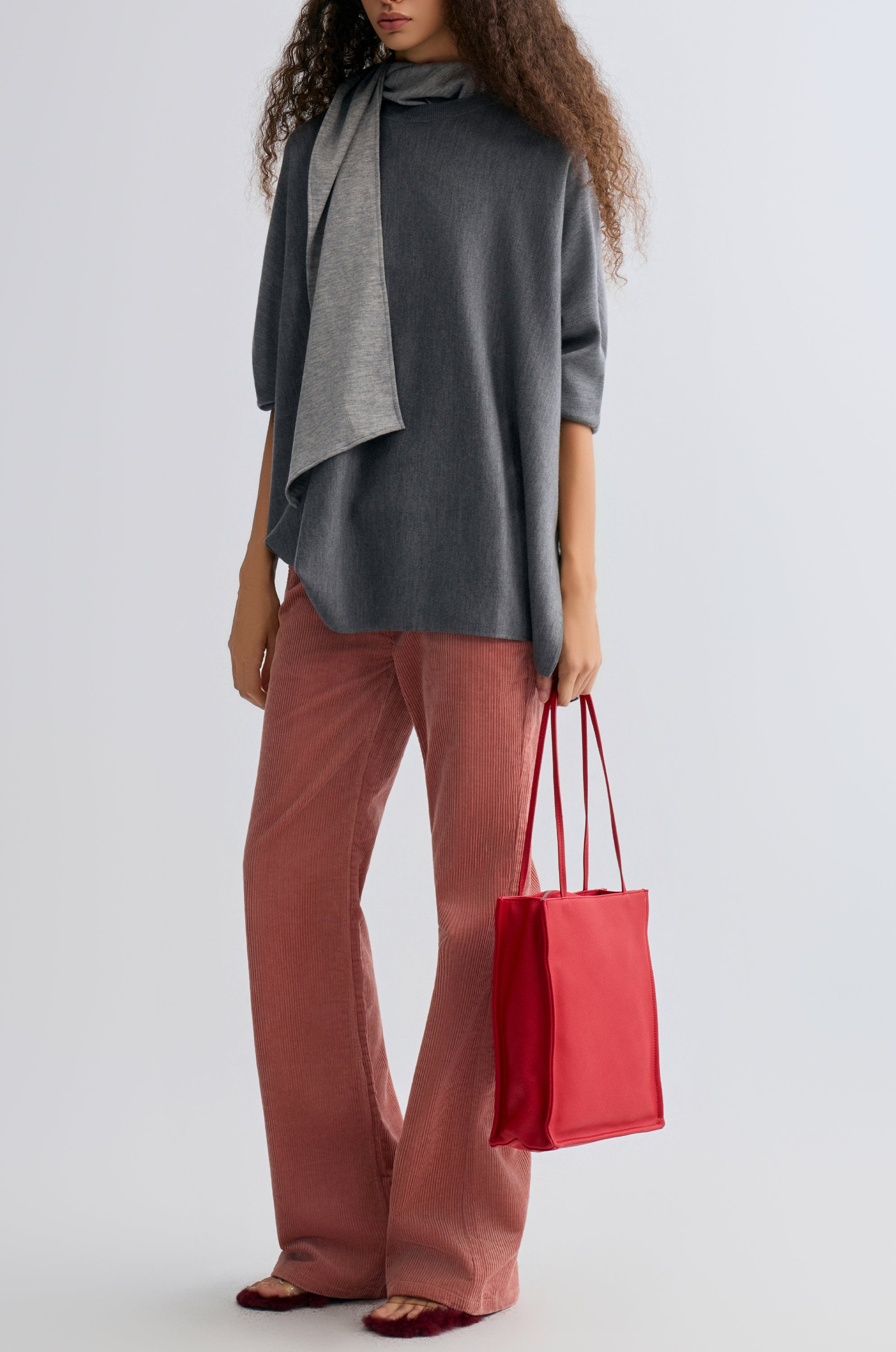 Cozy Merino Wool Sweater Grey Melange