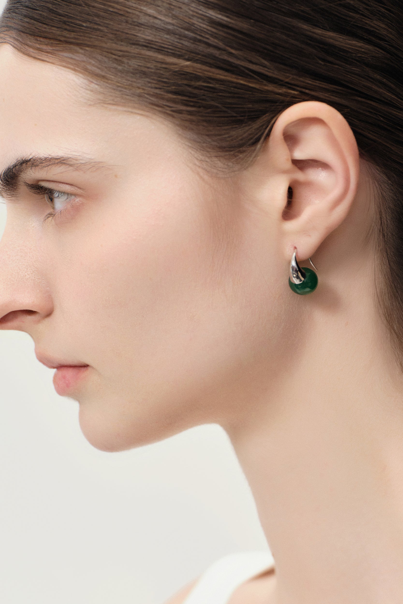 Silver-plated agate earrings