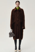 Modernist Mohair Coat Dark Brown