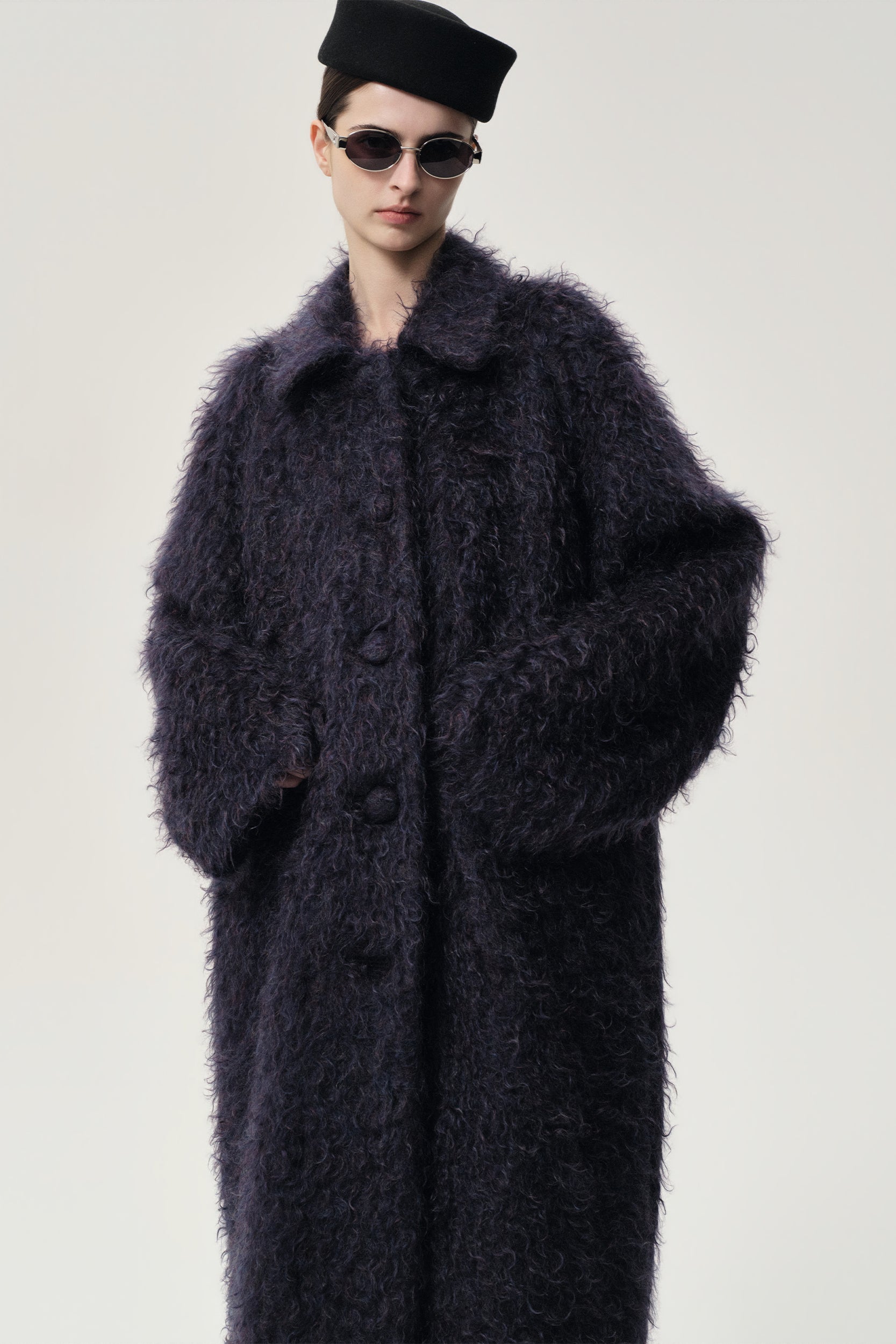 Modernist Mohair Coat Midnight