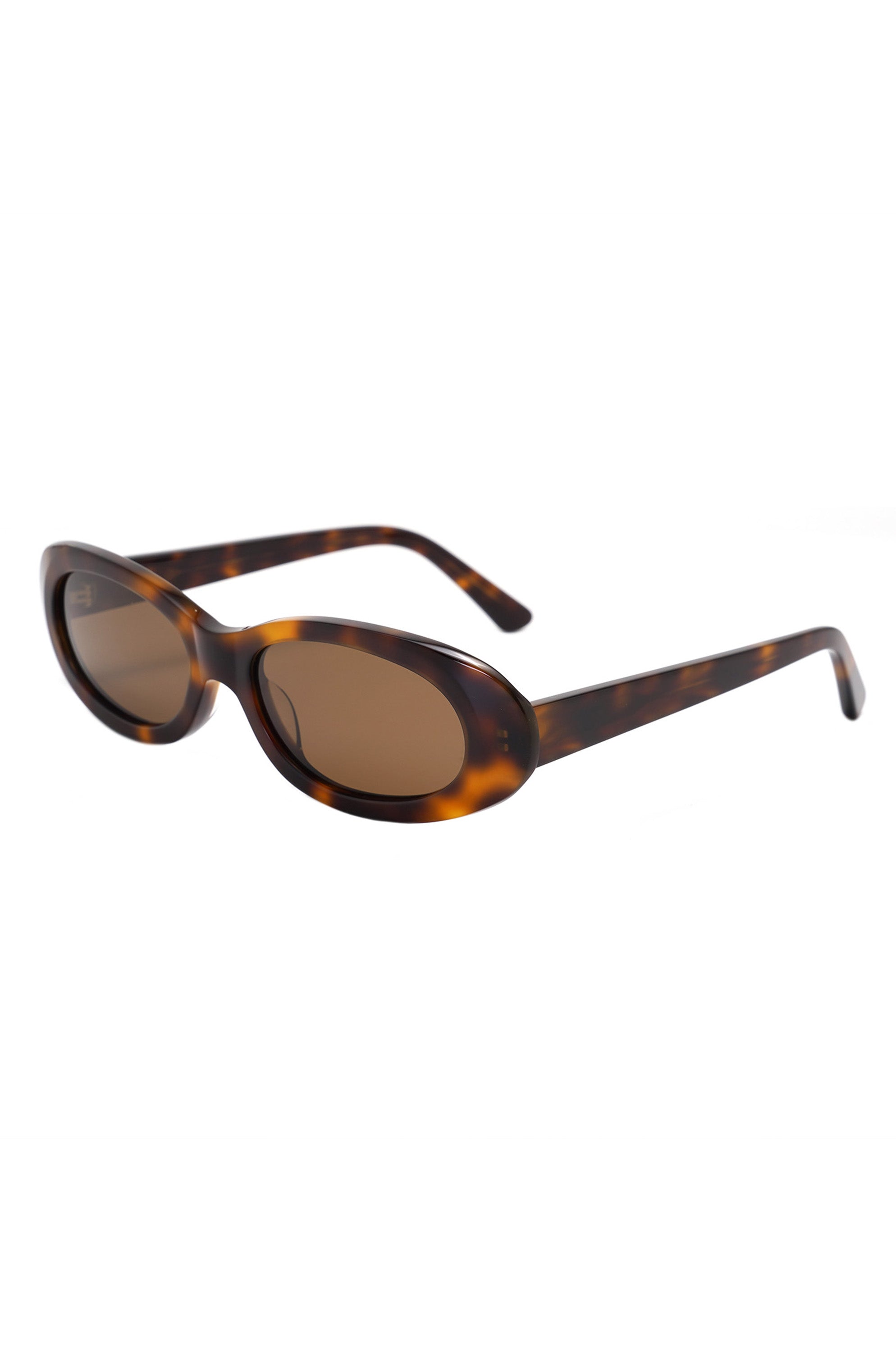 Audrey Oval-frame Sunglasses-Havana brown