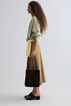 Cotton Panelled Sweater Stone Green