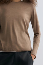 Cloudlike Knit Soft Crewneck Taupe Melange