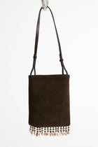 Majorelle Shell Suede Mini Bag-Chocolate Brown