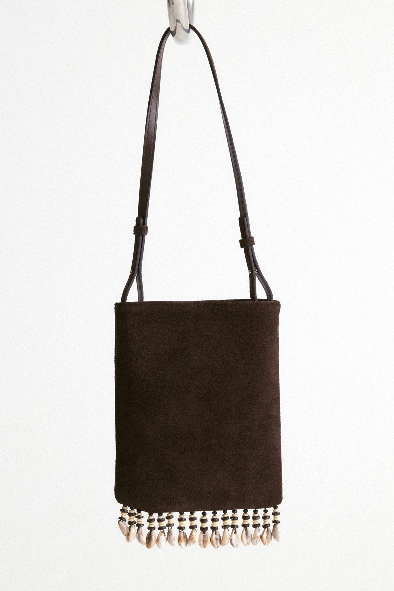 Majorelle Shell Suede Mini Bag-Chocolate Brown