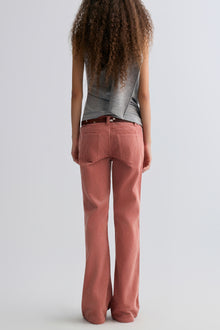 Corduroy Flared Trousers Abobe Rose