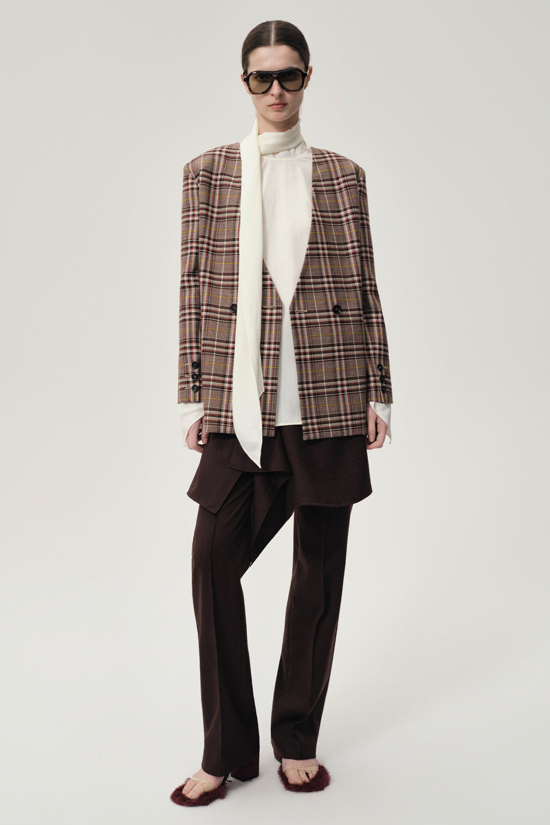 Reversible Check Blazer Espresso