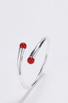 Silver carnelian wrap cuff bracelet