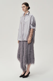 Stud-embellished Shirt Pale Grey