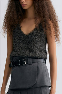 Fringe Metallic Tank Anthracite Grey
