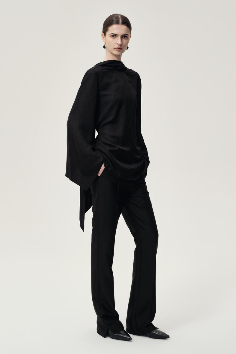 Reversible Scarf Blouse Black