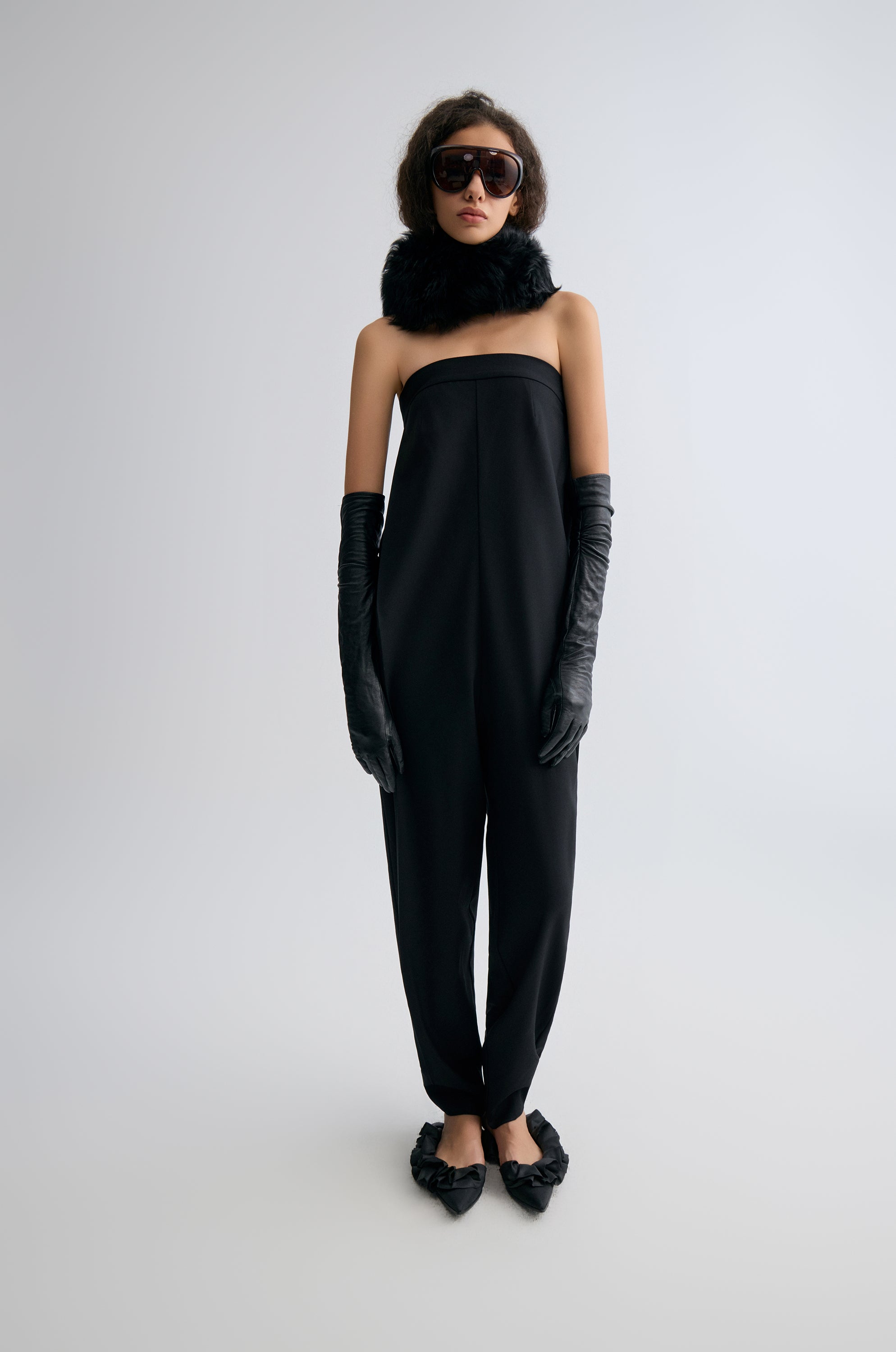 Verve Toscana Shearling Scarf Black