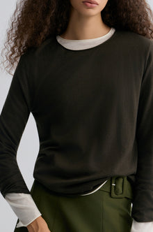 Cloudlike Knit Soft Crewneck Black Olive
