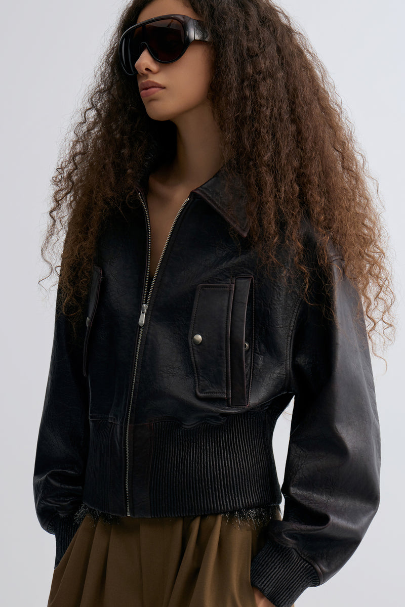 Leather Bomber Jacket