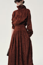 Brushed Trompe-l'œil Dress Cranberry