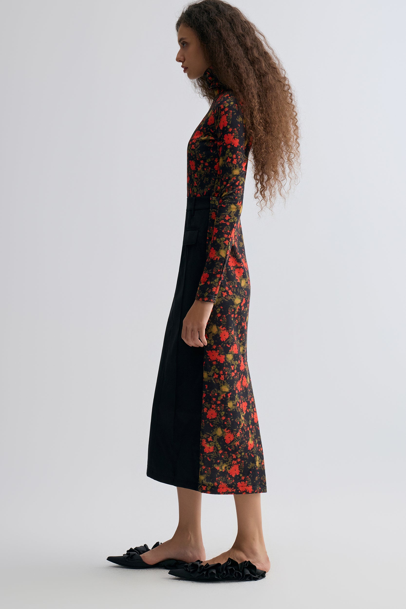 Deconstructed Printed Wool Dress