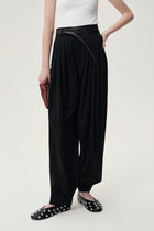 Balloon Pleat Trousers Black