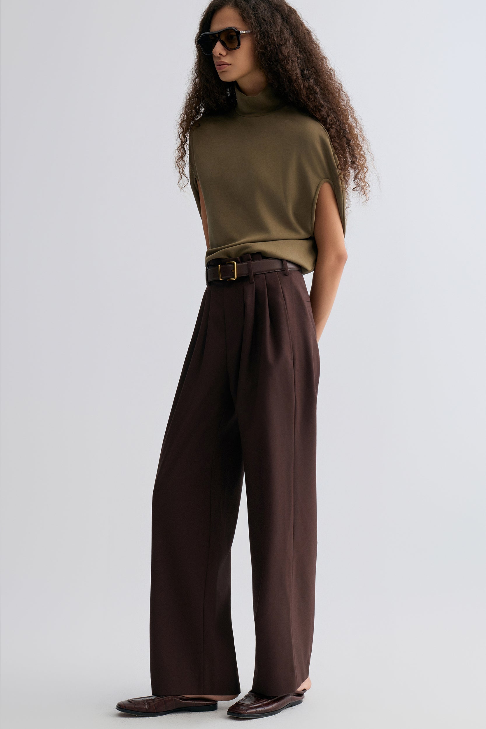 Relaxed Gabardine Trousers Almandine
